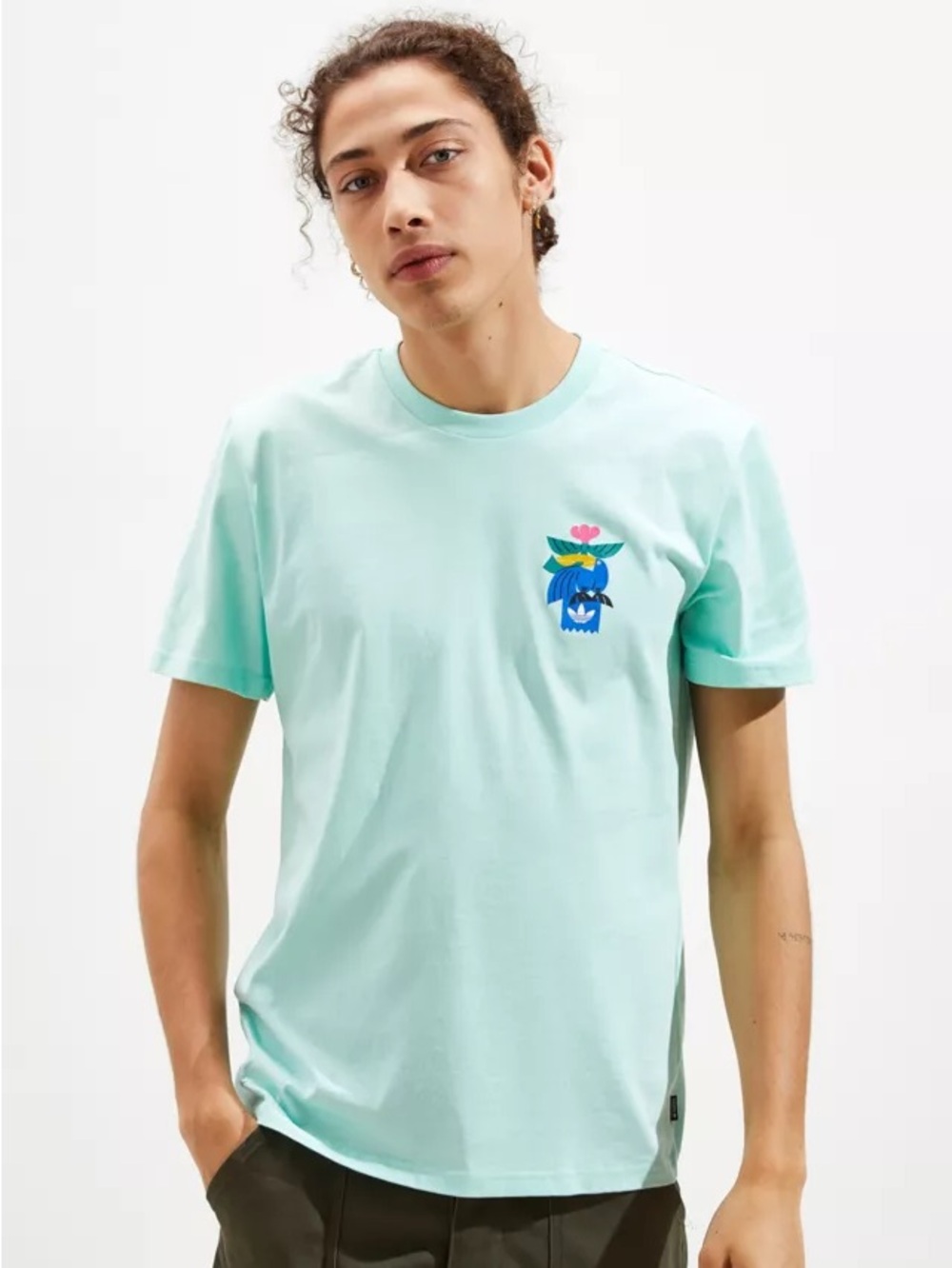 adidas Men’s Mint Green Graphic Pocket Tee